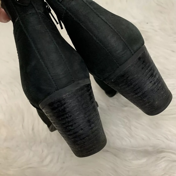 Steve Madden Repell Leather Block Heel Star Studded Black Chelsea Boots - Picture 9 of 11